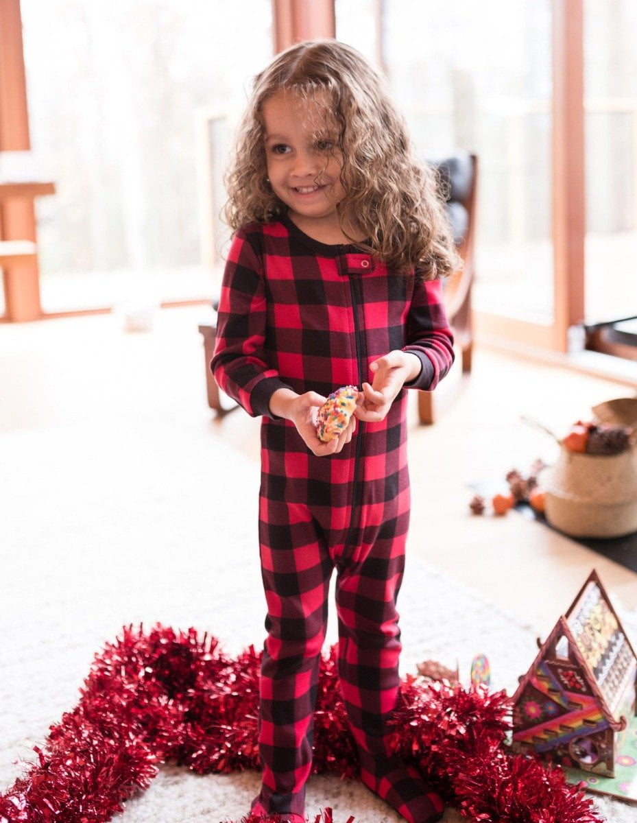 Black and white sales plaid baby pajamas