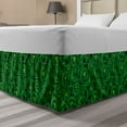 thumbnail image 1 of Abstract Green Bed Skirt, Jumble Shamrock Themed Pattern St Patrick's Day Design, Elastic Bedskirt Dust Ruffle Wrap Around for Bedding Decor, 4 Sizes, Green Emerald, by Ambesonne, 1 of 2
