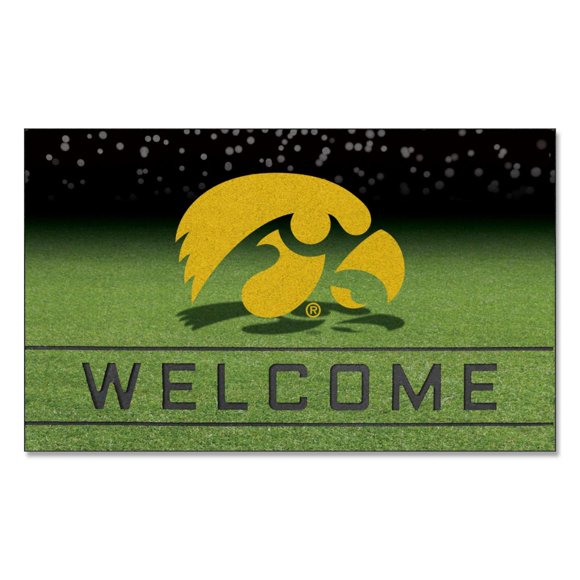 Tapete para Puerta FANMATS University of Iowa Negro Crumb Rubber