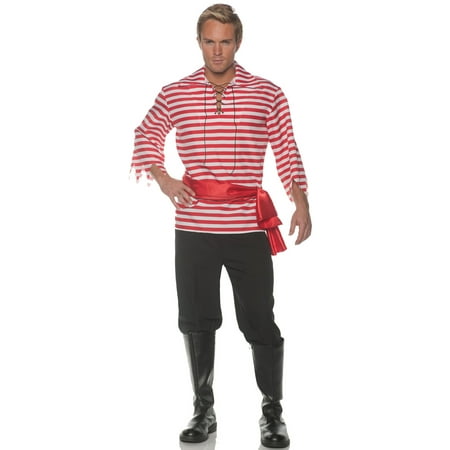 Striped Pirate Adult Costume (Red)