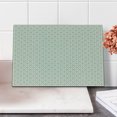 thumbnail image 2 of Geometric Cutting Board, Trellis Fence Inspired Repetitive Sequence Tangled Art Deco Pattern, Decorative Tempered Glass Cutting and Serving Board, Small Size, Pale Brown and White, by Ambesonne, 2 of 5