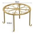thumbnail image 6 of Ettsollp 1/3 Pcs Flowerpot Stand Hollow Out Stable Anti-skid Max Load Bearing Wide Platform Metal Plant Holder Round Flower Pot Support Outdoor Balcony Garden Potted Plant Shelf, 6 of 7