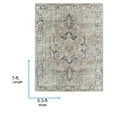 thumbnail image 3 of Livabliss Washable Rugs for Living Room, 5x7 Kemer Traditional Seafoam Area Rug, Bedroom Dining Room Home Decor Stain Resistant Carpet (5'3" x 7'), 3 of 8