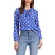 thumbnail image 1 of BLUSA DE MANGA LARGA CON VOLANTES PARA MUJER EN SAN VALENTÍN INSPIRE CHIC XL Azul Rosa-Lunares, 1 of 6