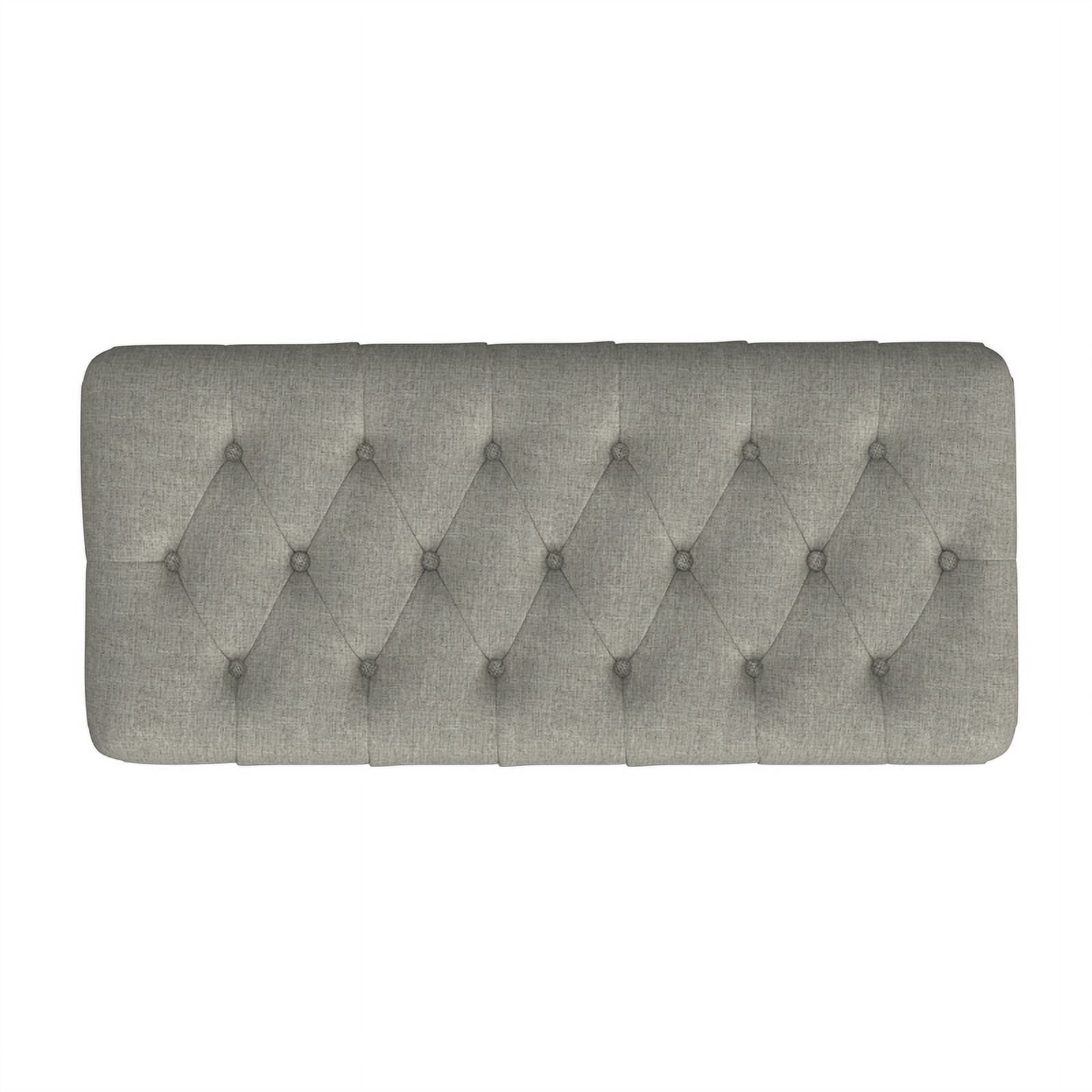 HomePop Button Tufted Storage Bench, Gray photo 4