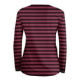 thumbnail image 4 of GigrtiJin Women's Striped Printed Blouse Fall Round Neck Long Sleeve Casual Loose T-Shirt Comfy Basic Pullover Tops, 4 of 4