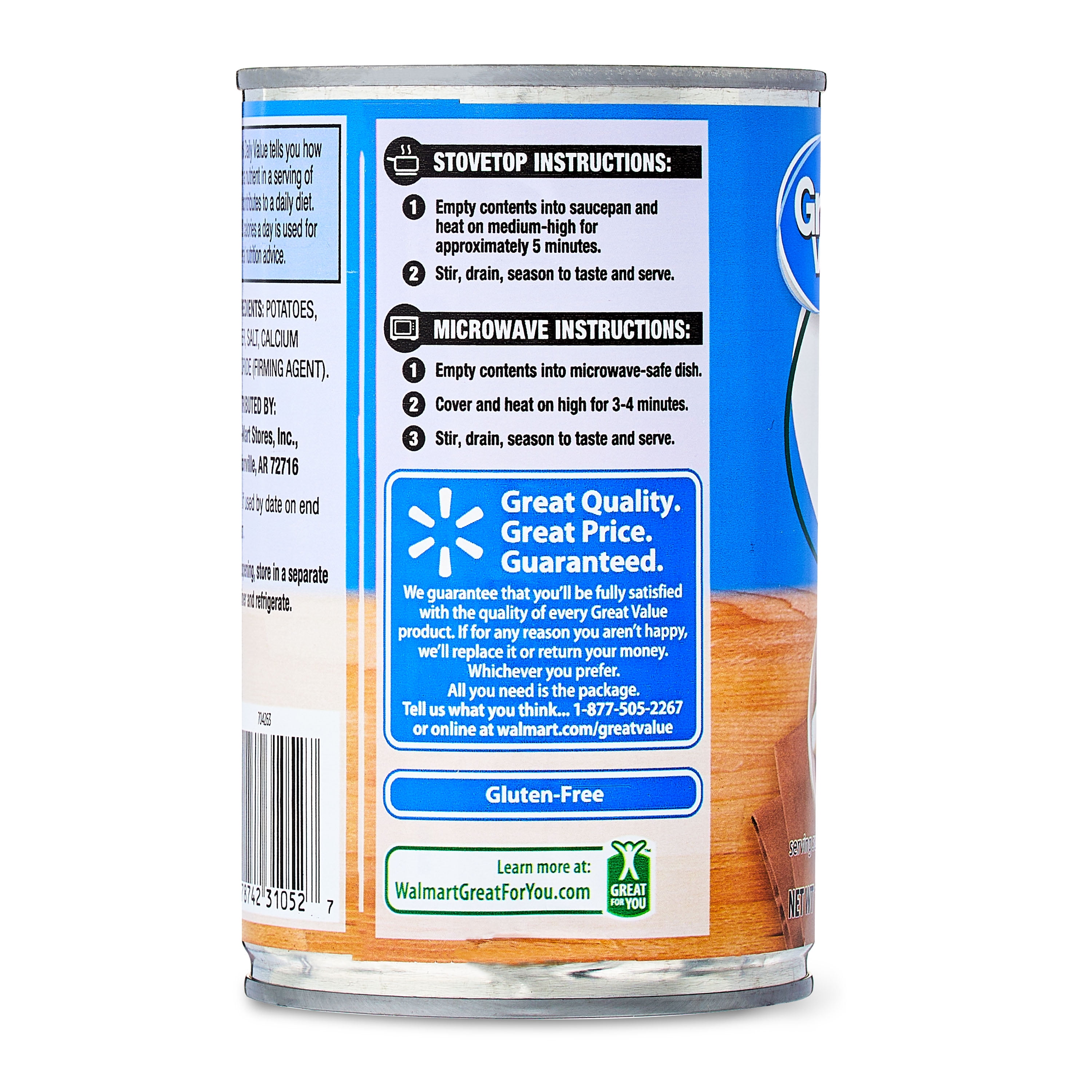Great Value Canned Diced Potatoes, Gluten-Free, 15 oz Can