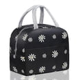 thumbnail image 1 of Lunch Bags Insulated Lunch Cooler Bags with Front Pocket Portable Thermal Leakproof for Men Adults Girls Kids Work Outdoor Picnic (Black-Daisy), 1 of 3