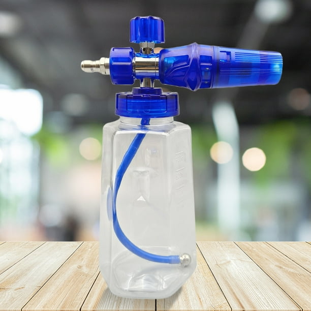 Botella de chorro de espuma 1L Lanza de espuma de nieve Pistola de agua Herramientas de limpieza de automóviles (Azul)