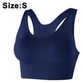 thumbnail image 1 of Women Sports Bra Shockproof Beautiful back button Hollow Racerback Padded Yoga Bra Gym Workout Bra Crop Tops, 1 of 9