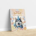 thumbnail image 3 of Watercolor Siberian Husky Happy Birthday Celebration Balloons Gift Party Vertical Matte Canvas Poster Husky Dog Lover Gifts Wall Art Home Decor - 00028, 3 of 5