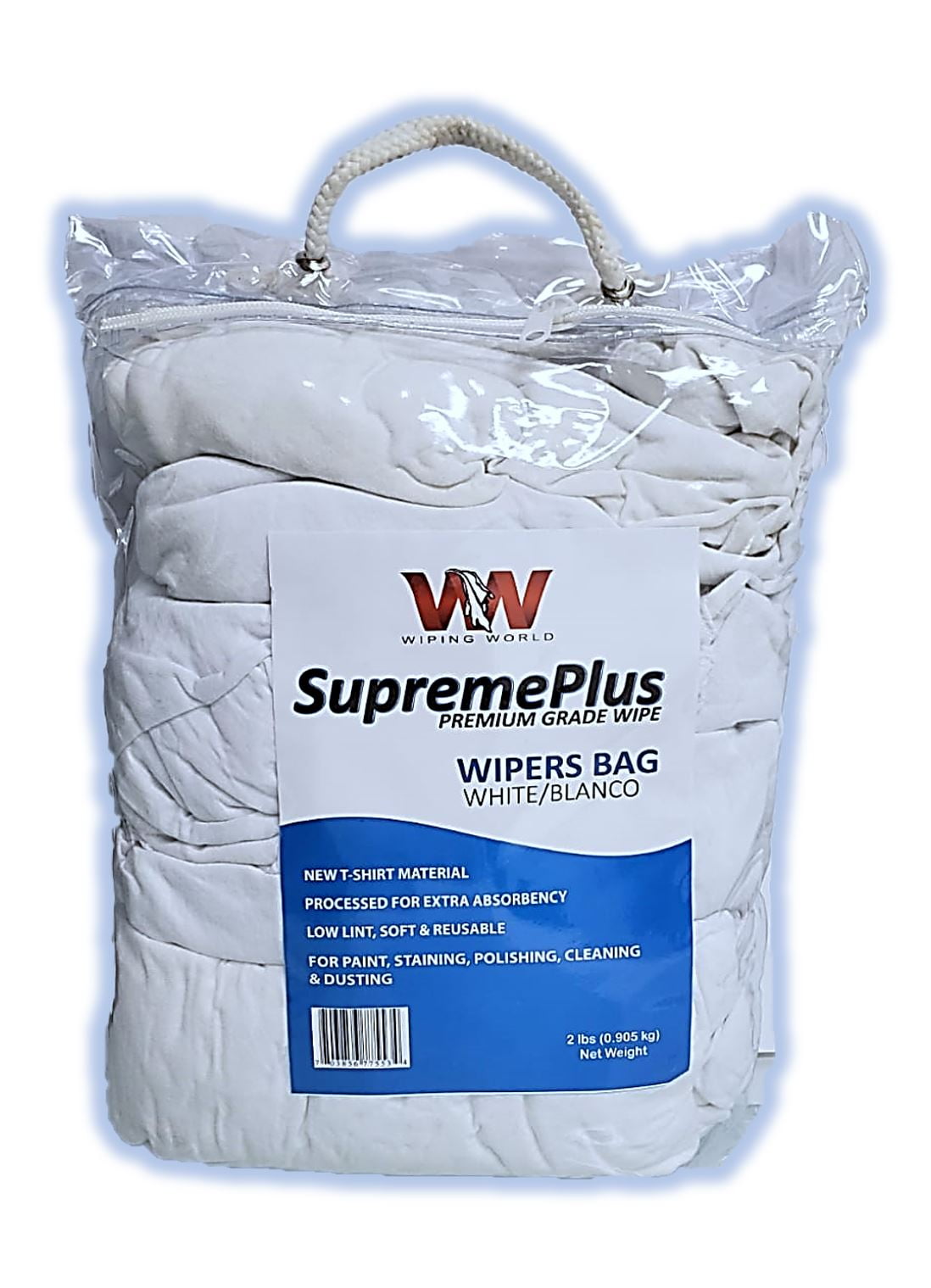 2 Pound Bag Painters Rags Supreme White Cotton Cloth Wiping/Cleaning Rags 