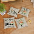 thumbnail image 2 of Hello Spring Pillow Covers 16x16 Set of 4 Floral Throw Pillow Covers Spring Summer Decorative Cushion Covers Truck Biycle Flower Pillow Cases for Home Sofa Couch Outdoor Decor (16 by 16), 2 of 5