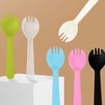 thumbnail image 3 of HLONK 100Pcs Sporks Durable PS Material Plastic Spoons and Forks Smooth Edges Spork Multi-Purpose Design Plastic Spoons Pink, 3 of 3