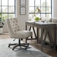 thumbnail image 4 of Linon Dixie Chaise de Bureau à Roulettes Capitonnée Rembourrée en Bois, Beige Naturel, 4 of 12