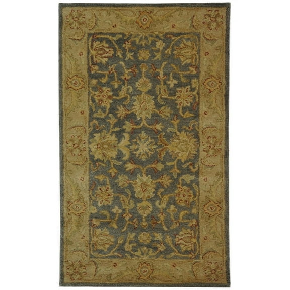 SAFAVIEH Antiquity Bethanie Traditional Wool Area Rug, Blue/Beige, 3' x 5'