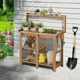 thumbnail image 4 of Onbrill Potting Bench, Outdoor Wooden Potting Bench Table w/Removable Sink, 4 Side Hooks for Garden, 4 of 8