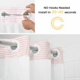 thumbnail image 5 of Farmhouse Pink White Striped No Hook Shower Curtain Waterproof, Bathroom Curtains with Snap in Liners and See Through Top Window, Modern Stripes Hotel Style Bathtub Curtains Shower 36"Wx78"L, 5 of 8