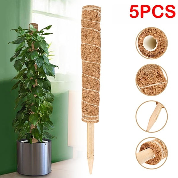 Full Length 99.9 Inch Coir Totem Plant Support 8 Pcs 16.6 Inch Coco Coir Poles with 10 Pcs Plant Labels and 26 Feet Garden Ties for Climbing Indoor Potted Plants JDNOZW Moss Pole 