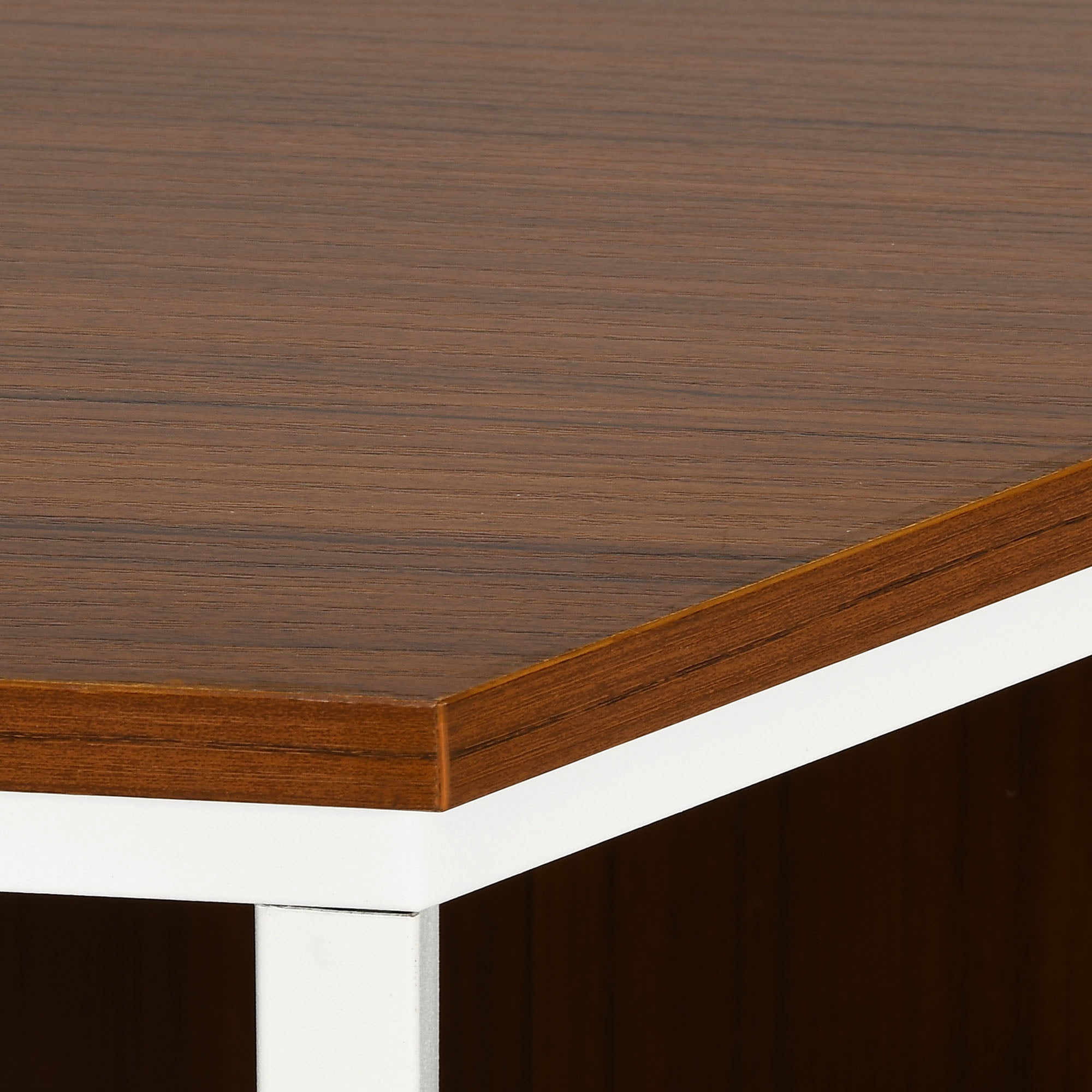 Uforic 52 Inch Heavy Duty Corner Dog Crate Furniture, Large Wooden Dog Kennel End Table for Large Dogs - White & Walnut
