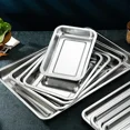 thumbnail image 6 of Stainless Steel Barbecue Tea Storage Serving Trays Rectangle Steamed Rice Sausage Plate Grill Meat Restaurant Metal Utensils, 6 of 9