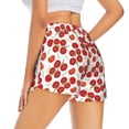thumbnail image 2 of Uemuo Tomato Pattern Women's Athletic Shorts High Waisted Running Shorts with Liner Pockets Gym Elastic Workout Shorts-Small, 2 of 9