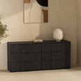 thumbnail image 2 of Clive Mid-Century Modern 72" Dresser in Black (6-Drawer), 2 of 7