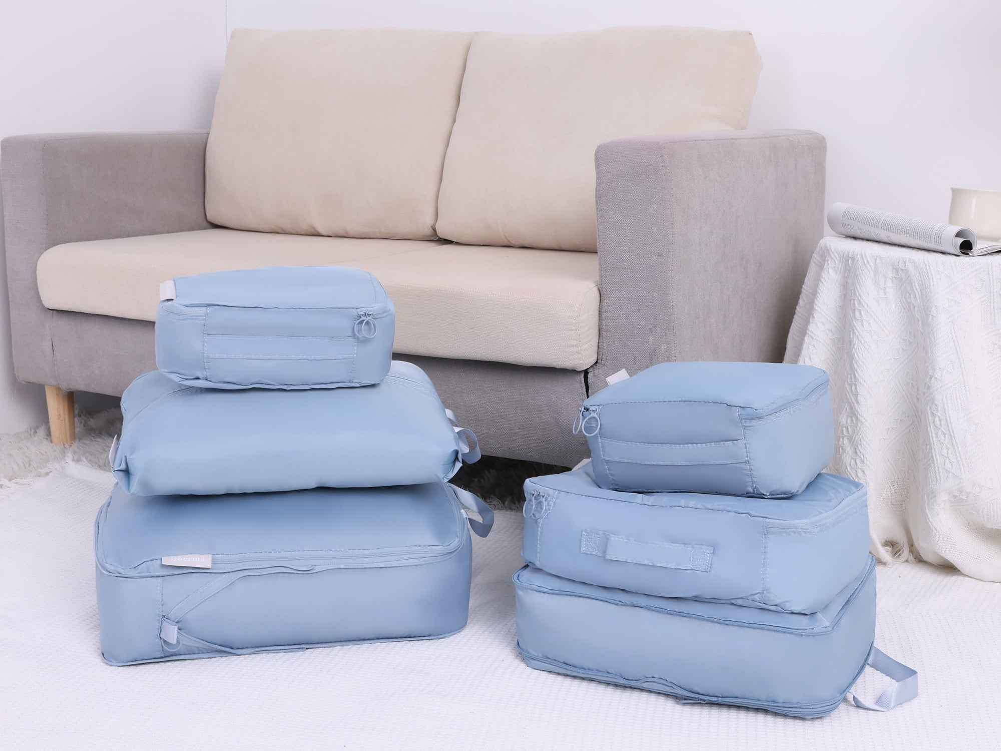 Unique Bargains 6 Set Travel Bag Toiletry Bag Lightweight Travel Accessories Blue