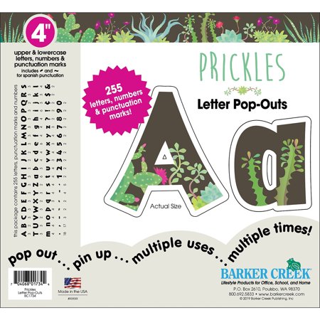 UPC: 0704068017344 | Barker Creek Prickles 4  Letter Pop-Outs ̶ 255 Characters