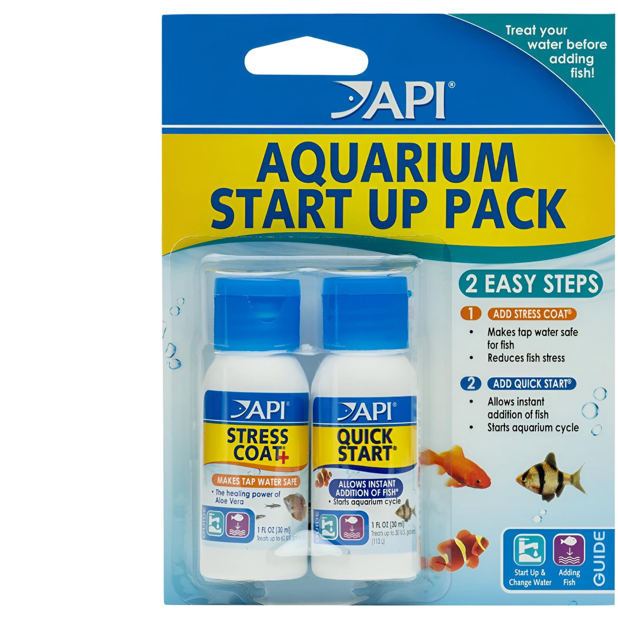 API Aquarium Start Up Pack Stress Coat & Quick Start 1oz bottles