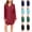 Blue, variant on Womens Winter Nightgowns Long Sleeve Lapel Sleepwear with Pockets Comfortable Green Nightdress for Women Crew Neck
