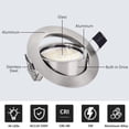 thumbnail image 5 of Skksst 5W LED Recessed Ceiling Light Ajustable Angle Indoor Round Downlight Fixture, 6400K Cool White, 5 of 7