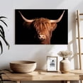 thumbnail image 3 of Elephant Stock Scottish Highland Cow Wall Art - Horizontal Canvas Wall Art - Hallway Wall Decor - Animal Canvas - Black And Brown Decor - 24" x 16", 3 of 7