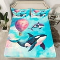 thumbnail image 2 of Erosebridal Ocean Whale Sheet Set Twin,Sea Animal Bedding Sets Twin Size,Super Cozy Bed Sheets Twin,Cartoon Sealife Decor,3pcs, 2 of 7