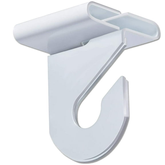 Pack of 50 Pairs - High Strength Aluminum Two Piece Ceiling Hooks for Drop-Ceiling T-Bars, 50 Right and 50 Left, White Enamel Finish, Holds up to 15 lbs. 1"W x 1 ½"H