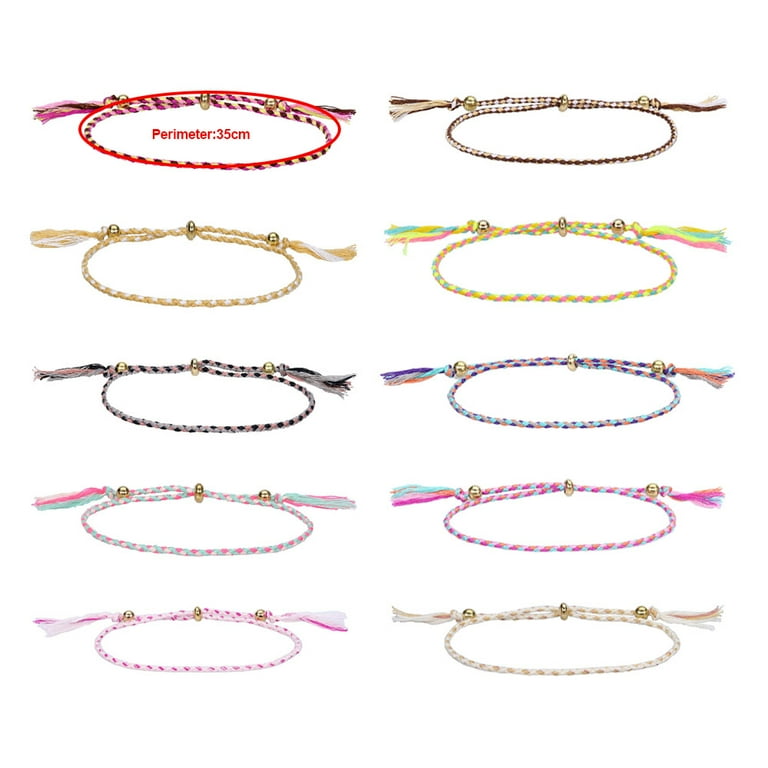 Woven Bracelets for Teen Girls, Adjustable Girl Braided String Friendship  Bracelet for Women, Boho Braid Rope Surfer Jewelry for Men,Style 3，G150091  