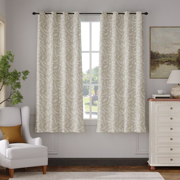 Curtainking Rideaux Occultants 100 % pour Fenêtre, Rideaux Courts de 63 Po pour Chambre de Bébé, Rideaux Isolants Thermiques, 52 X 63 Po, Chêne, 2 Pcs