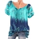thumbnail image 4 of Blusa Camisa estampada de manga corta con cuello en V Blusa suelta Mujer Top de verano, Verde, 5XL Kearding AP001925-72, 4 of 7