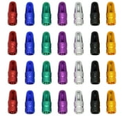 28 Pack Presta Valve Cap Multi-Color Anodized Machined Aluminum Alloy Bicycle Bike Tire Valve Caps Dust Covers French Style - Domain Cycling