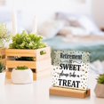 thumbnail image 6 of Happy Retirement Gifts,Retirement Gifts for Boss Teacher Colleagues Nurses Doctor Mom Leader,Retirement is Sweet Acrylic Desk Plaque Sign with Wooden Stand for Home Office Shelf Table Decor, 6 of 8