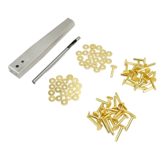 Copper Rivets Burrs Kit Tools Solid Strike Nails Installation Meteorite Iron Pattern Leather Goods Crafts Copper Nails Plastic Copper Stainless Steel Belt Studs Rust Proof