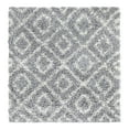 thumbnail image 3 of Unique Loom Trellis Shag Collection Area Rug - Ruth (3' 3" Square Gray/Ivory), 3 of 11