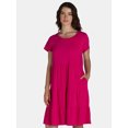 thumbnail image 3 of Time and Tru Women's and Women's Plus Tiered Cotton Mini Dress, Sizes XS-4X, 3 of 4
