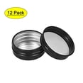 thumbnail image 1 of Uxcell 1/2oz 15ml Latas redondas con tapa de tornillo de aluminio negro 12 paquetes, 1 of 6