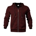 thumbnail image 2 of Xdegoge Men's Long Sleeve Hoodie Full Zip Hooded Sweatshirt Casual Thermal Jacket Fashion Loose Fitting Outerwear Lightweight Outdoor Hiking Solid Coat, 2 of 8