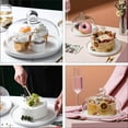 thumbnail image 4 of Household Ceramic Cake Plate Dessert Plate Fruit Platter with Glass Cover, 4 of 8