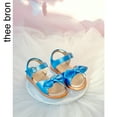 thumbnail image 3 of Girls Sandals Toddler Summer Dress Shoes Gladiator Beach Flat Sandals(AA302 Blue/13M), 3 of 6