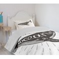 thumbnail image 4 of Ambesonne Inspirational Quilted Bedspread Set 2 Pcs, Ocean Inside You, Twin Size, Charcoal Grey, 4 of 6