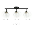 thumbnail image 3 of Globe Electric 3-Light Matte Black Track Lighting with Antique Brass Accents and Clear Glass Shades, Bulbs Included, 3 of 8