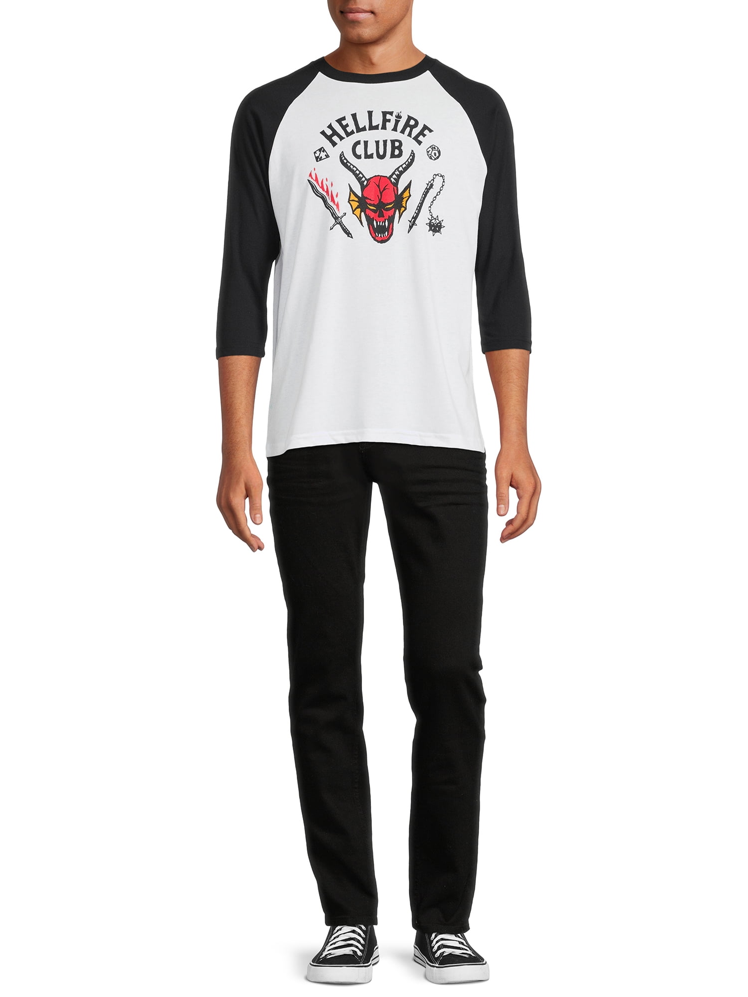 Netflix Stranger Things Hellfire Graphic T-Shirt with Long Sleeves, Sizes S-3X (Men's Big & Tall)